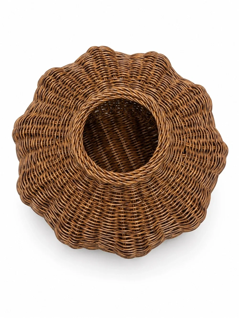 Woven Rattan Sculptural Vase Brown